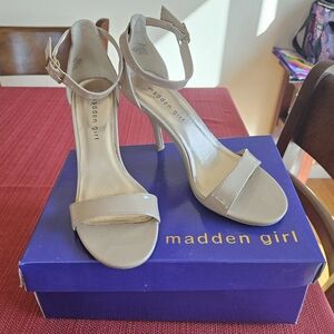 Madden Girl Beige Strappy Heels